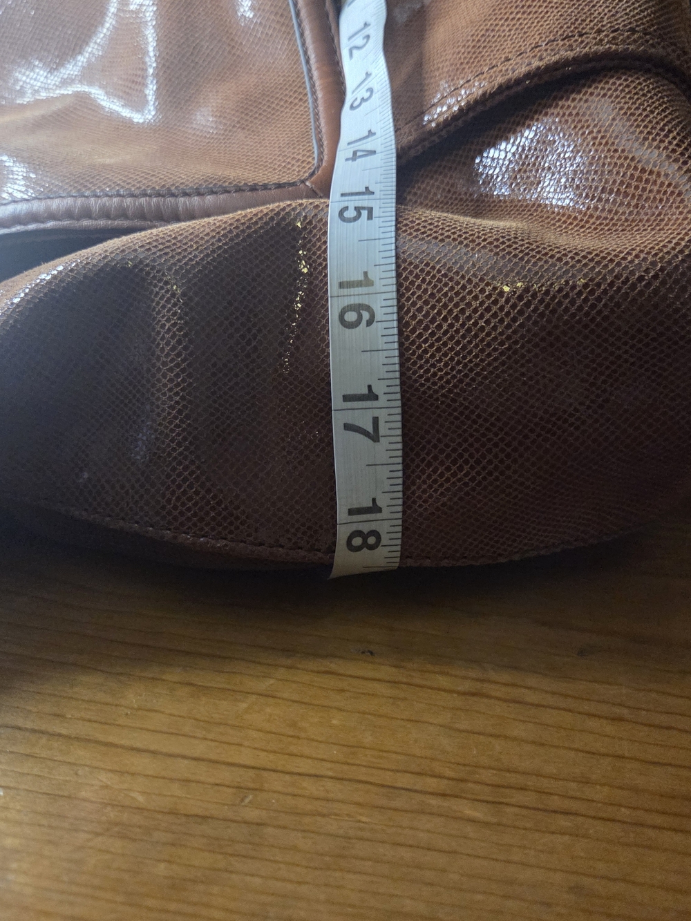 B. Makowsky Cognac Leather Satchel | Luxe Texture + Leopard Lining Chic - Picture 5 of 17